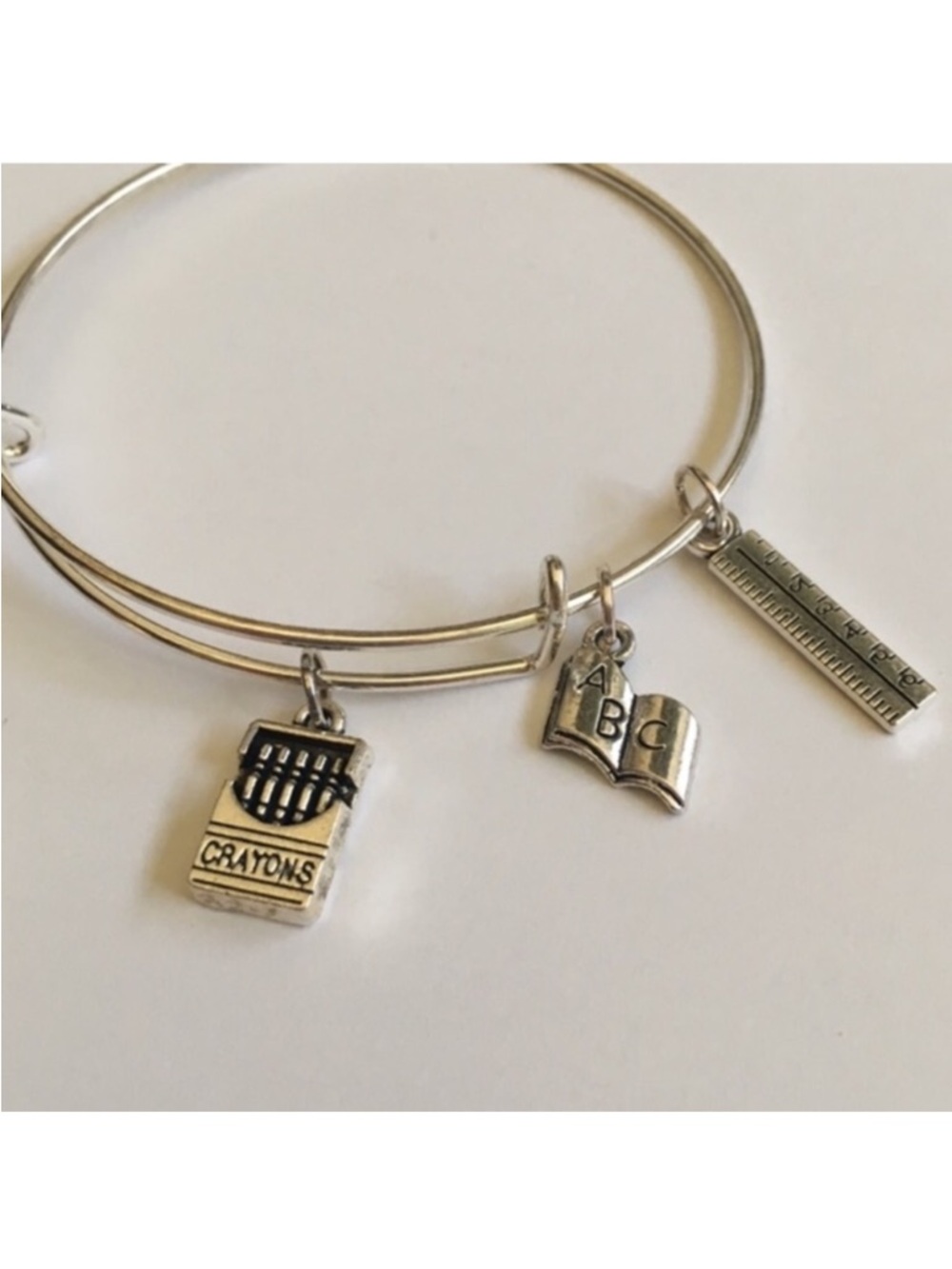 Teacher Crayons Book Ruler Charm Bracelet